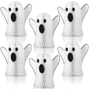 bencailor halloween ghost table decorations halloween honeycomb centerpieces ghost table centerpiece halloween party decoration ghost table topper for halloween party home room desk decor (6 pcs)