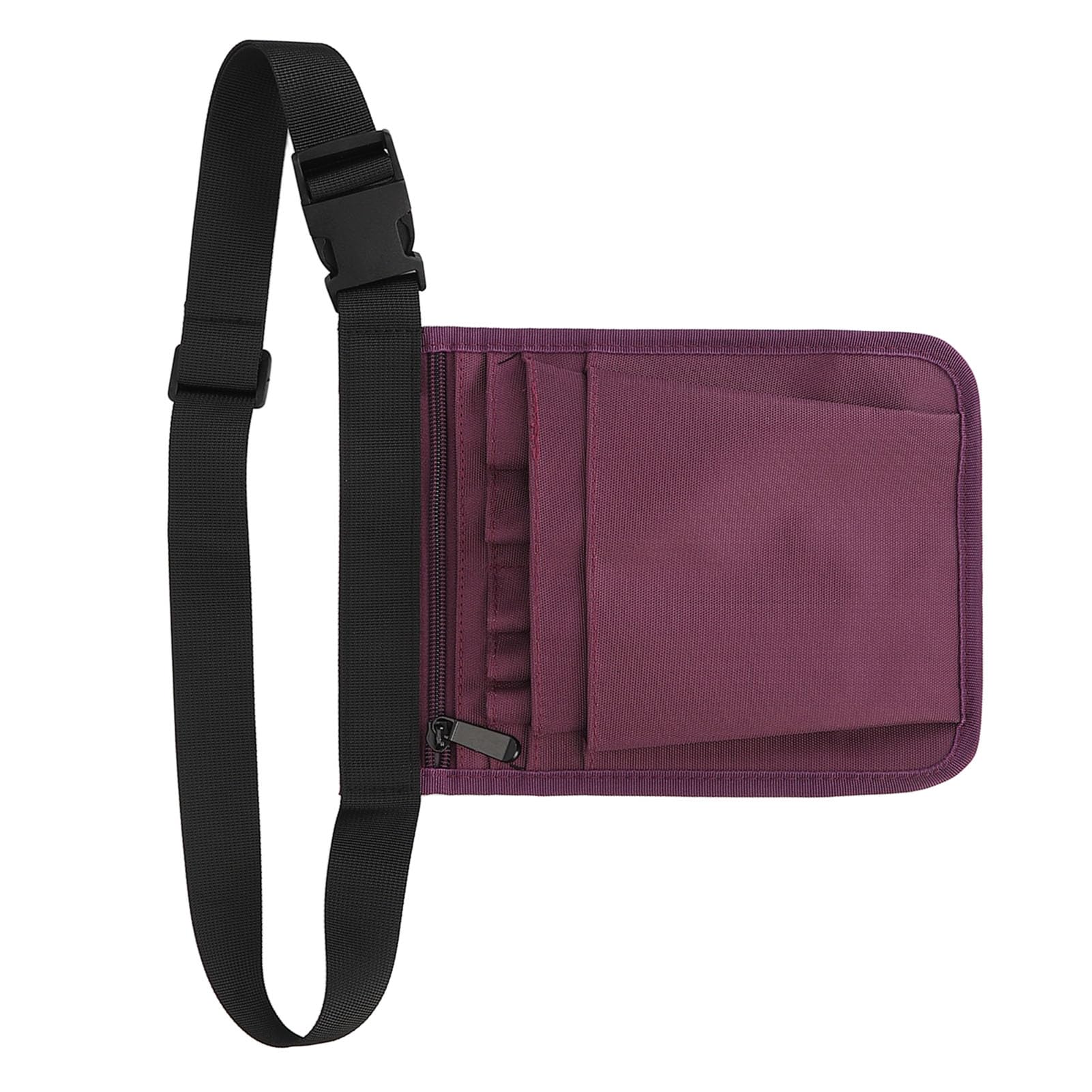 Nurse Utility Waist Organizer, Nylon Multi,Functional Large Capacity Fanny Pack for Medical Professionals, Ideal for Stethoscopes, Scissors, and More, Black (Purple)