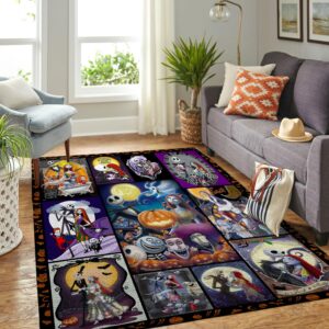 nightmare before christmas jack skellington area rug – perfect christmas decorations for halloween! horror christmas nursery rug, washable rugs for living room, bedroom rug (2x3ft)