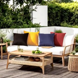 SUSIE'S GARDEN Outdoor Waterproof Throw Pillow Covers 18x18 Set of 2 Decorative Black Patio Furniture Cushion Covers Outside Decor for Couch Garden Bench Tent Balcony Sofa