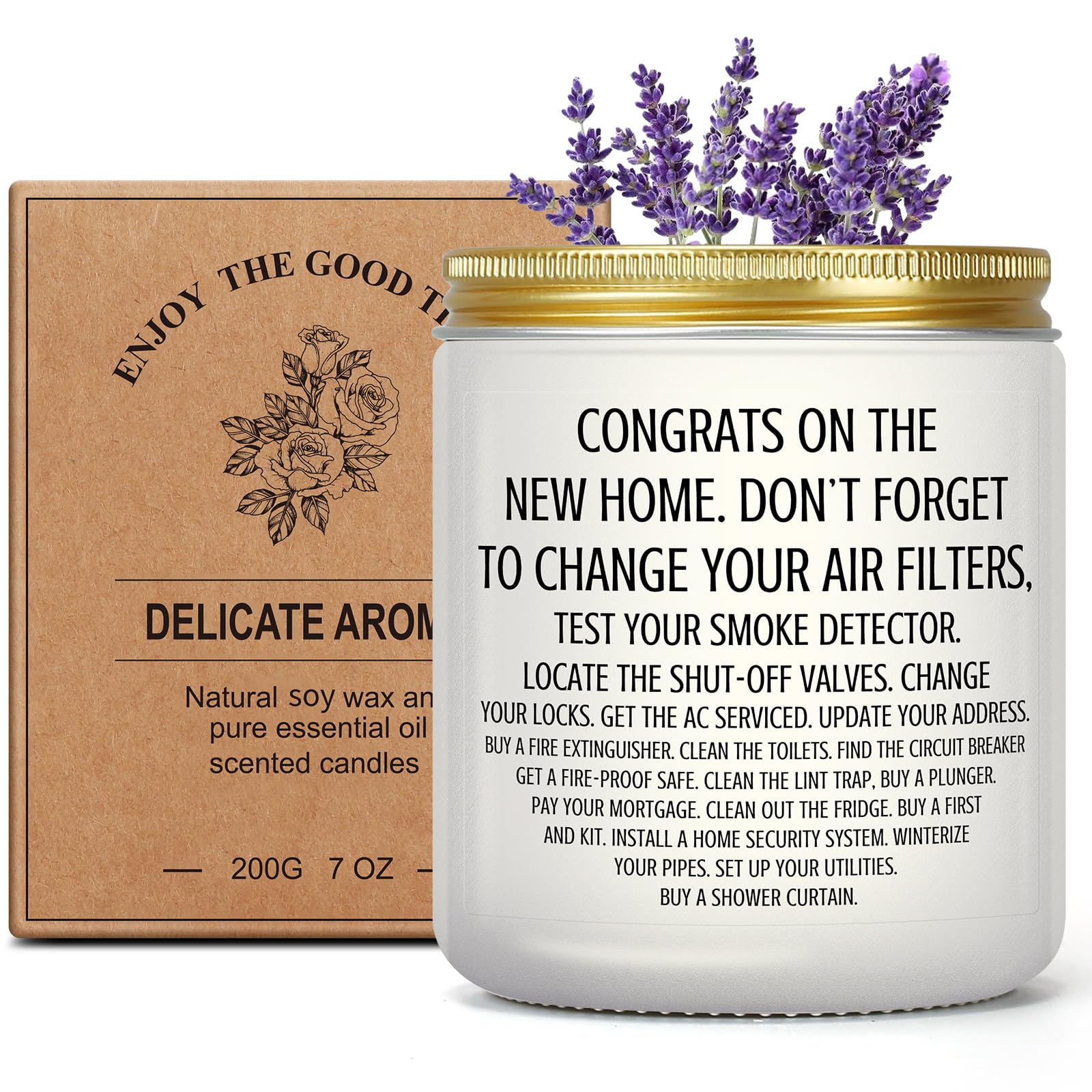 Housewarming Gifts New Home Candle, House Warming Gift for New House, New Apartment Home Gifts Idea for First Time Homeowner Neighbor Friend, Woman, Man, Female-Lavender Scented Candle