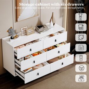 Chrangmay Chest of Drawers with 6 Drawers,Deep Drawers,Clothes Organizer,Large Storage Cabinet for Living Room, Bedroom,Hallway,with Anti-Tipping Device