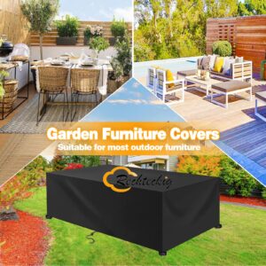 Patio Furniture Covers Waterproof, Rectangular Patio Table Chair Sofa Set Cover, General Purpose Outdoor Furniture Cover-Black|| 120x60x90cm/47x24x35in