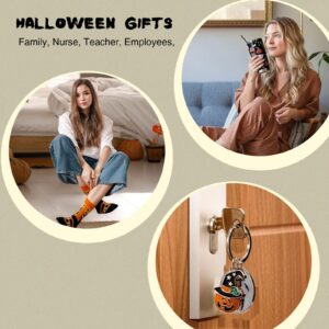 PUPPY GO Halloween Gifts Set, 5PCS Halloween Tumbler Set Includes 20oz Tumbler with Lids and Straw Socks Keychain Thanks Card, Cute Pumpkin Gift for Women