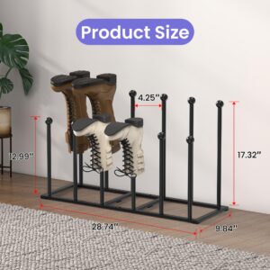 Boot Rack Free Standing Shoe Racks Shoe Storage Fit for 6 Pairs Boots Rack Organizer for Tall Boots Shoe Organizer for Dorm Room Closet Entryway Bedroom Patio Outdoor Hallway