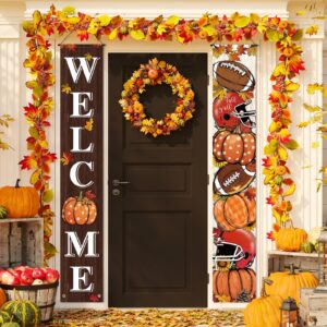 fall decorations fall welcome porch banner decorations indoor and outdoor autumn farmhouse football pumpkin welcome house porch sign banners decoration for home office holiday