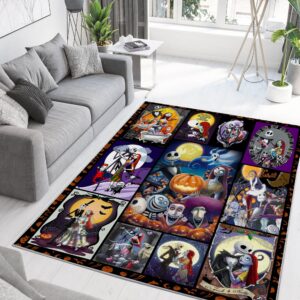 Nightmare Before Christmas Jack Skellington Area Rug – Perfect Christmas Decorations for Halloween! Horror Christmas Nursery Rug, Washable Rugs for Living Room, Bedroom Rug (2x3ft)