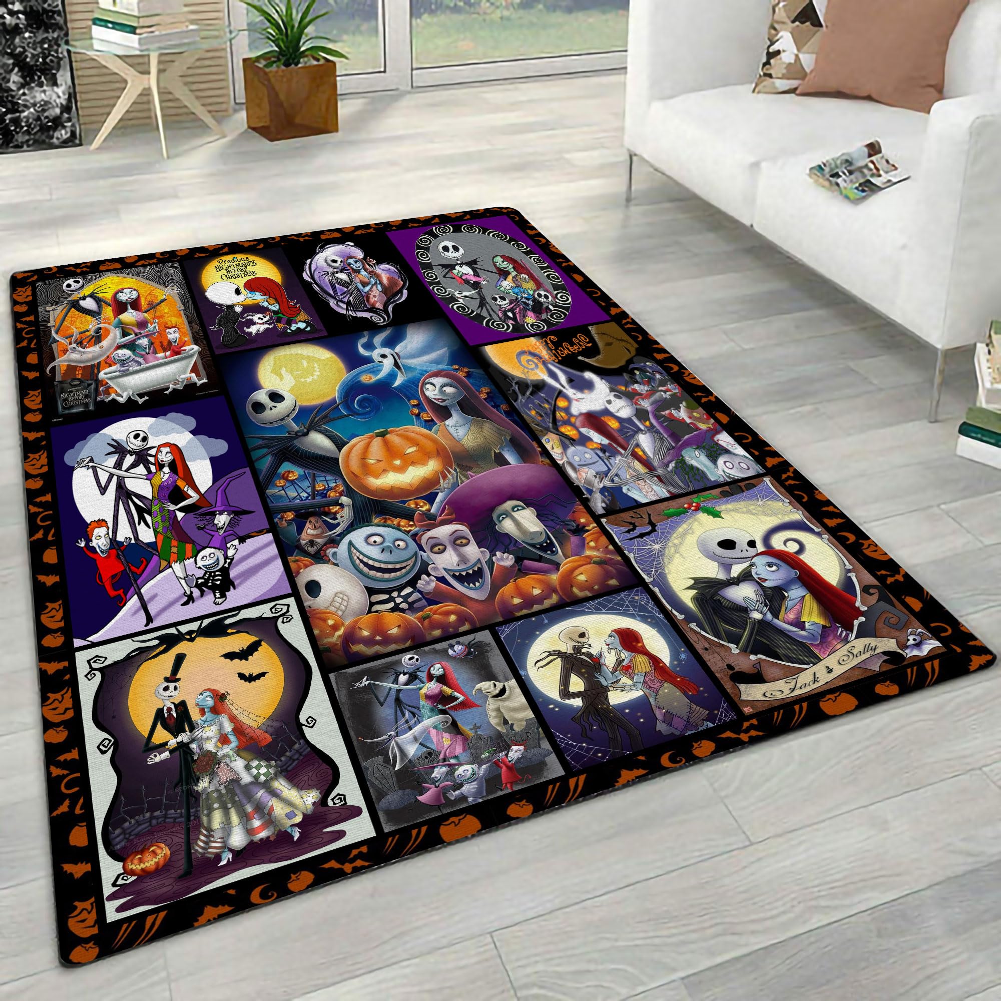 Nightmare Before Christmas Jack Skellington Area Rug – Perfect Christmas Decorations for Halloween! Horror Christmas Nursery Rug, Washable Rugs for Living Room, Bedroom Rug (2x3ft)