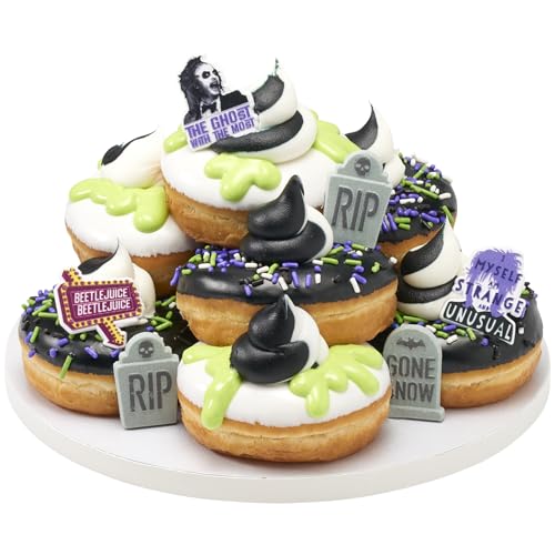 DecoPac Beetlejuice Rings, Cupcake Decorations Featuring Beetlejuice & Lydia, Cupcake Toppers For Cakes, Cupcakes, Treats - 24 Pack