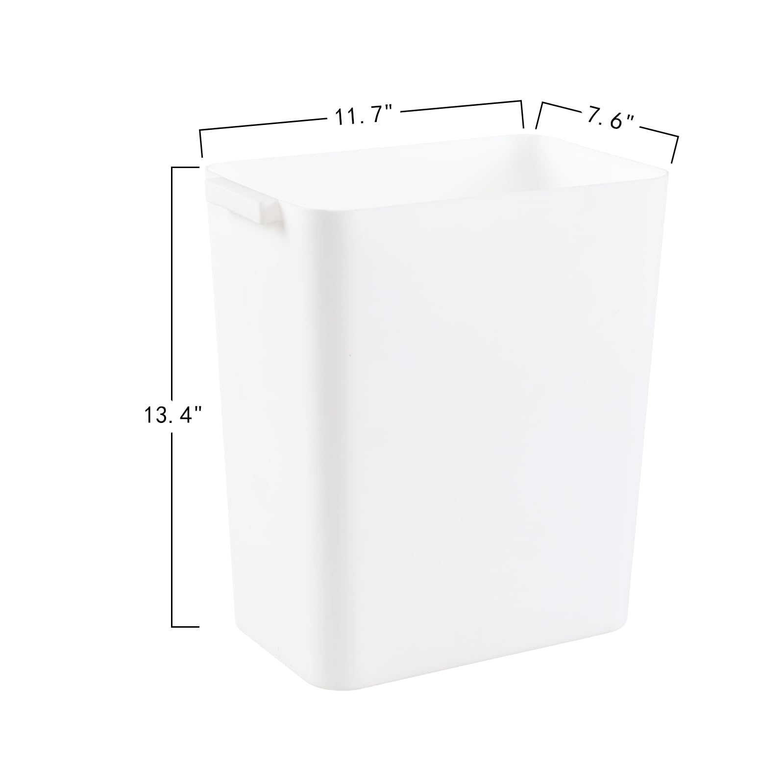 Tstorage 4.5 Gallon Deskside Plastic Wastebasket Rectangular, Open Garbage Container Basket for Office and Home, 3 Packs, White