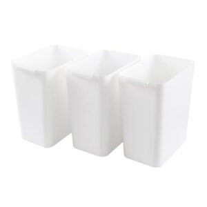 tstorage 4.5 gallon deskside plastic wastebasket rectangular, open garbage container basket for office and home, 3 packs, white