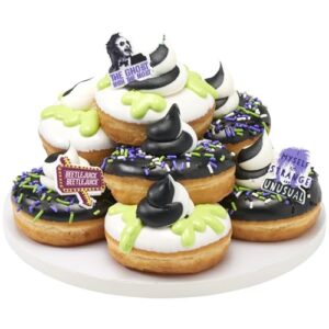 DecoPac Beetlejuice Rings, Cupcake Decorations Featuring Beetlejuice & Lydia, Cupcake Toppers For Cakes, Cupcakes, Treats - 24 Pack