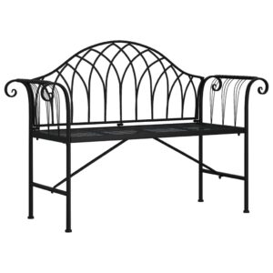 KCCLVER 2-Seater Patio Bench 50.4" Black Steel,2Seater Patio Bench: Comfortable and Durable for Outdoor Relaxation Outdoor Furniture, Outdoor Seating