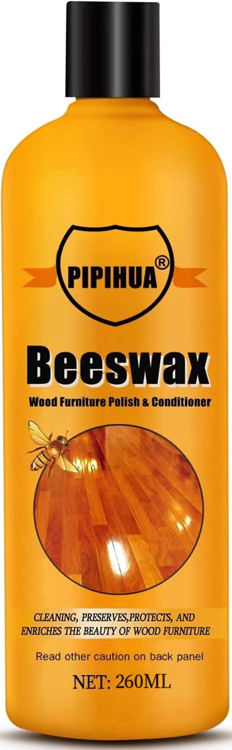 PIPIHUA Beeswax Furniture Polish & Conditioner - Wood Seasoning Beeswax, Furniture Wax Oil for Wood Polish, Cleaner and Restorer, 8.79 Fl Oz