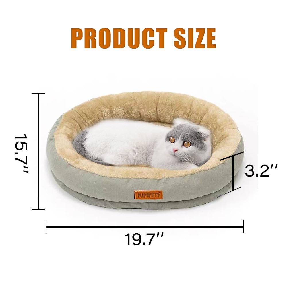 AKEISHE Cat Cushion Bed - Soft Durable Fabric Cat Beds for Indoor Cats and Kitten Beds for Indoor Kittens, Washable Calming Cat Bed for Ultimate Comfort