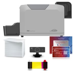 bodno seaory s26 single sided id card printer & complete supplies package id software and camera - silver edition