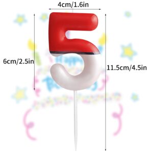 FUNCANDLE Cartoon Anime Red and White Birthday Cake Candle,Birthday Candles Number 8,Birthday Candle Cake Topper for Boy Girl Cartoon Game Birthday Decoration Cartoon Party Supplie