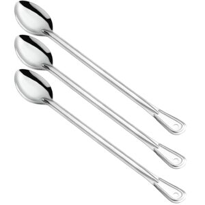 ocs parts professional series set of 3 basting spoons | 21-inch | stainless steel stirring and basting spoon for home and commercial kitchens | dishwasher safe