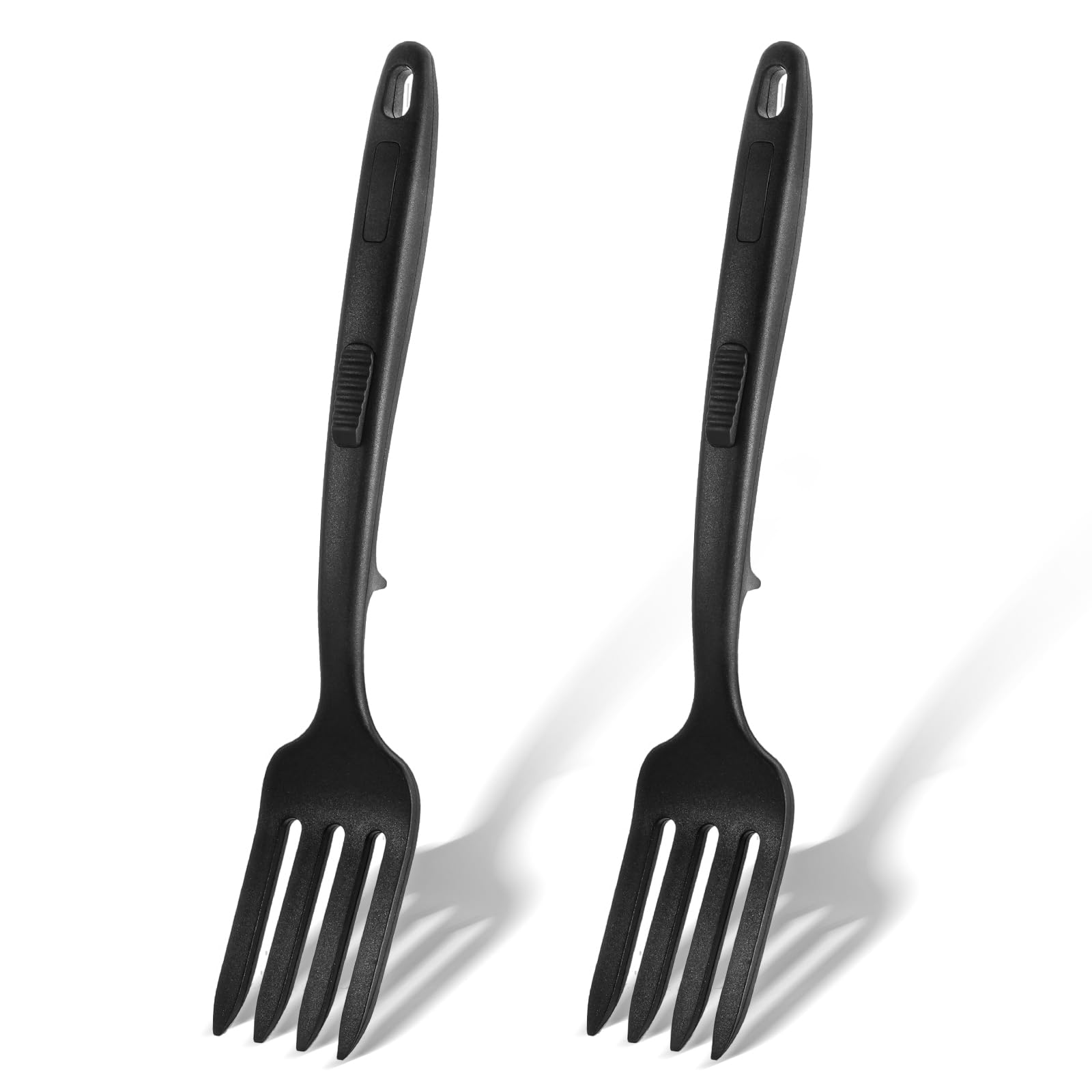 cobee 2Pcs Silicone Flexible Forks, 11.6 Inch Heat Resistant Cooking Fork Dishwasher Safe Large Fork Non Stick Blending Fork Multifunctional Kitchen Utensil