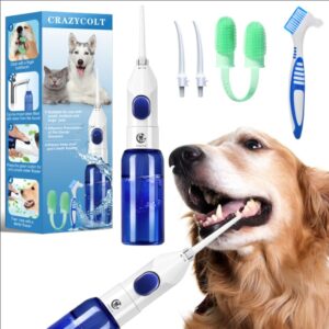 crazycolt cat and dog toothbrush, tooth brushing kit suitable for dog and cat