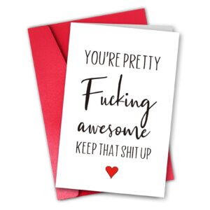 zzmelixir funny thank you cards for best friend, welcome cards to employees, humorous motivational birthday card for him her, naughty anniversary card to husband