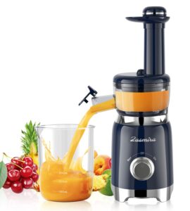 cold press juicer, zasmira juicer machines for vegetable and fruit with upgraded juicing technology, powerful quiet motor, compact size for space-saving juicer, easy to clean