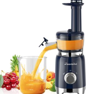 Cold Press Juicer, ZASMIRA Juicer Machines for Vegetable and Fruit with Upgraded Juicing Technology, Powerful Quiet Motor, Compact Size for Space-Saving Juicer, Easy to Clean