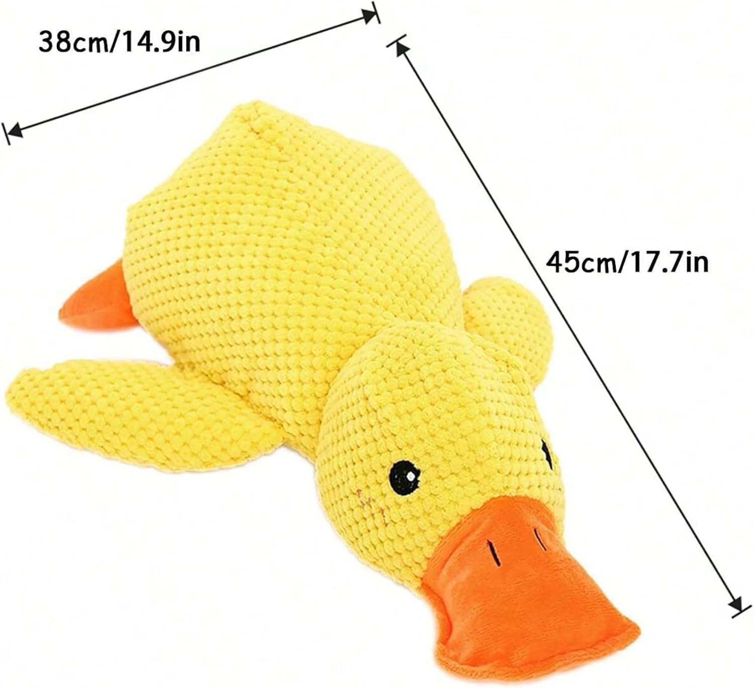 Outfany Calm Duck, Noovelo Calming Duck Toy, Quacker Calming Duck Toy, Quaker Calming Duck Toy, Cute Quacking Stuffed Duck Dog Toy, Yellow Stuffed Duck Dog Chew Toys (Yellow)