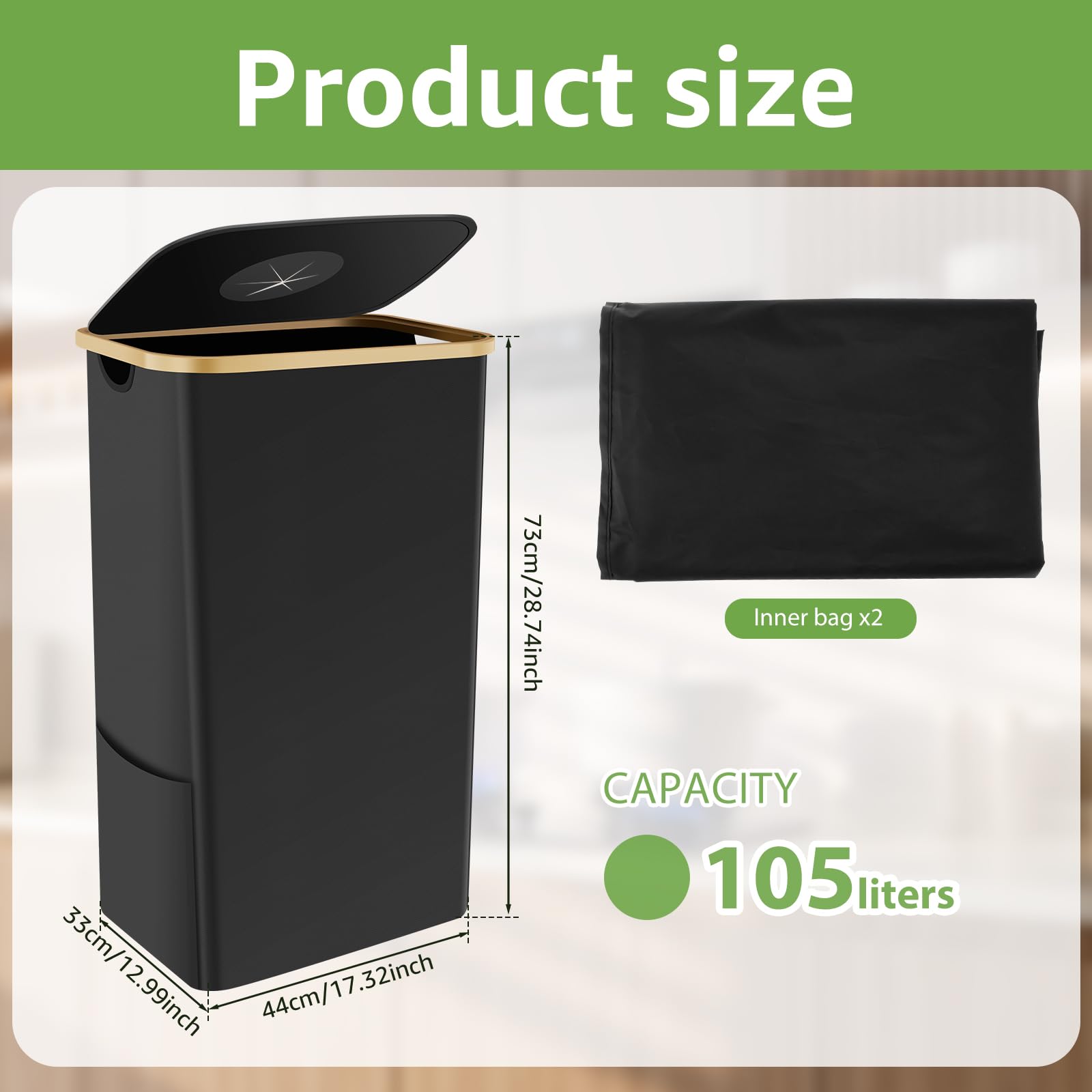 Recycling Bin Large Capacity Recycle Bin with Lid, Recycling Bin for Kitchen Indoor Home, Removable Reusable Recycling Container,Foldable Portable Recycle Bin Glass Waste Plastice