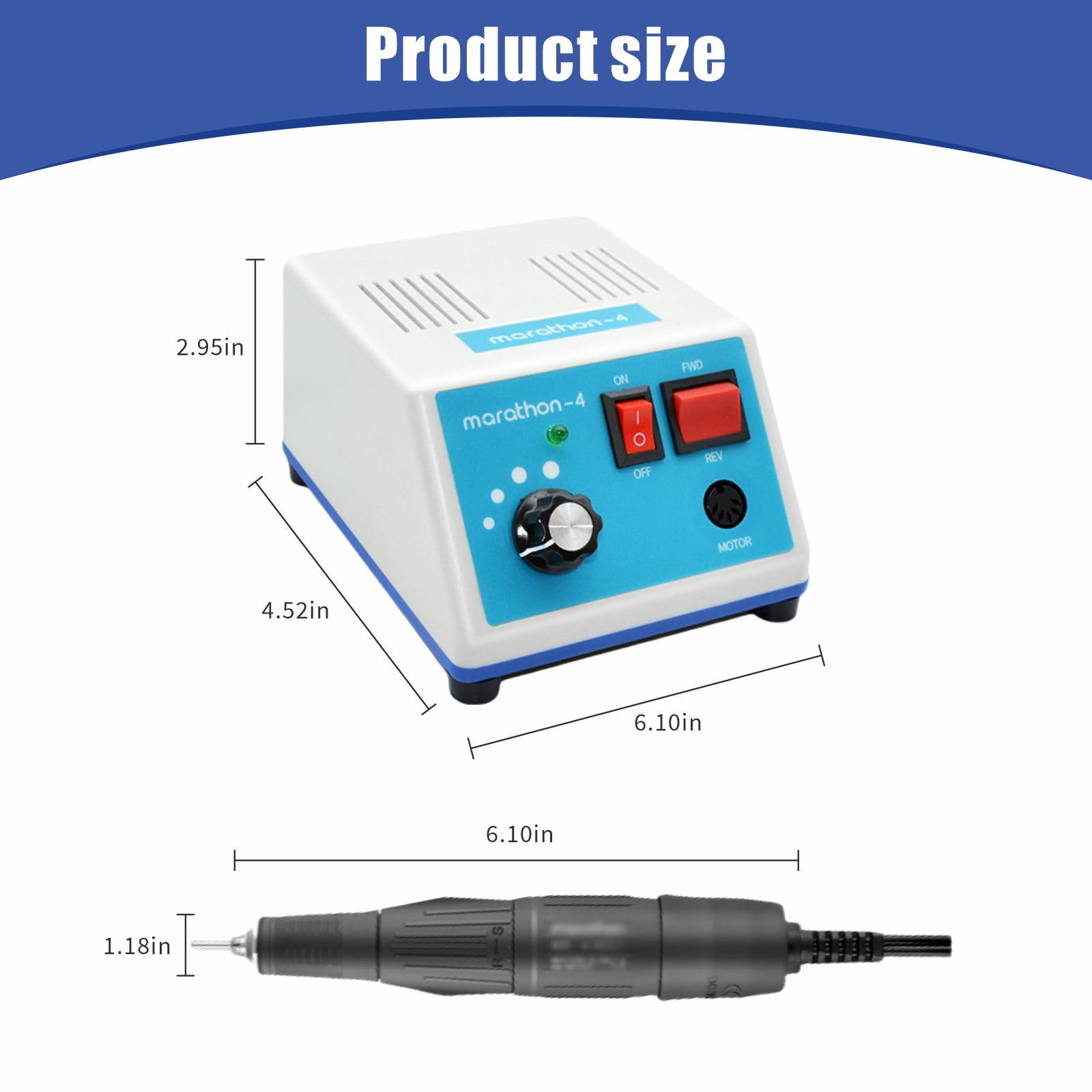 Zmtfqymx Upgraded Marathon-4 Micromotor, 35000RPM Micromotor Polishing Micro Motor Hand, H37L1 Motor Handle