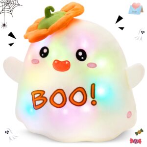 glow guards halloween ghost stuffed animal,light up boo ghost plush toy,cute ghost pillow,soft spooky ghost dolls stuffed animals,halloween party favors halloween plushie gift for kids,12 inches