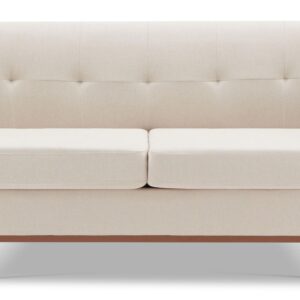 Weture 65" Loveseat Sofa, Mid Century Modern Love Seat Couches for Living Room, Comfy Button Tufted Upholstered Sofa Couch for Bedroom, Solid & Easy to Install Small Couch for Small Spaces, Beige