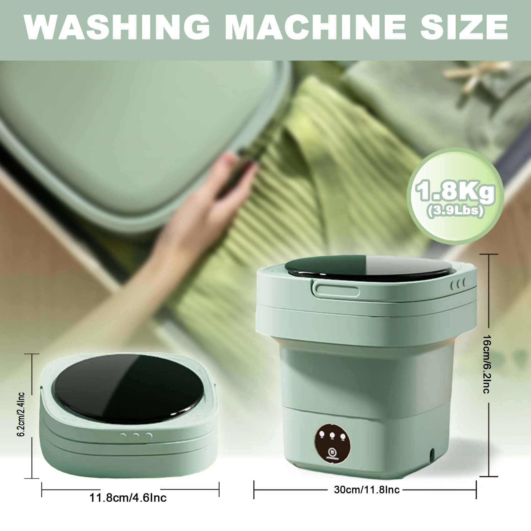 Portable Washing Machine At Dormitory Apartment Hotel Portable Washing Machine Easier To Carry Out Blue Light 11L Upgrade Large Capacity For Underwear Socks Baby Cloth 3 Different Automatic Mode