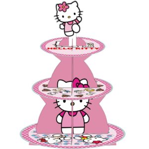 kitty party supplies decorations, 3 tier cupcake stand, birthday dessert and cake display stand for birthday party decoration, kitty party favors decorations