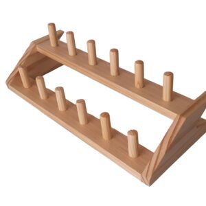 Saxophone mouthpiece wooden stand holder rack for 12 mouthpieces.