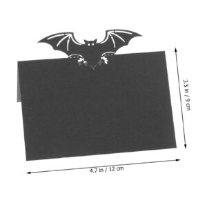 50 Pieces Black Bat Places Cards Halloween Place Card Holders Wedding Index Cards Seating Place Cards for Party Anniversary Halloween Table Decor