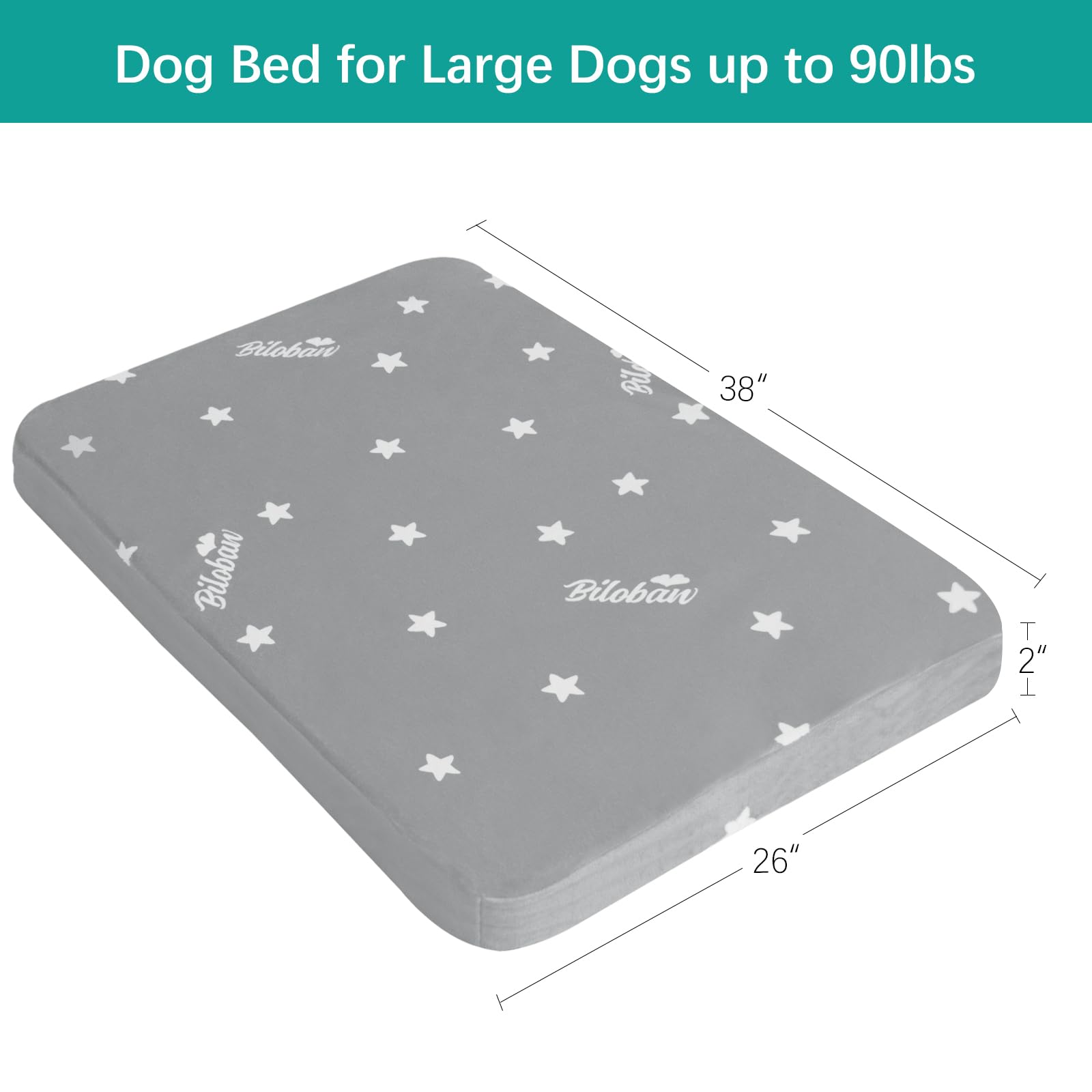 Waterproof Dog Bed for Large Dogs, Memory Foam Dog Beds & Furniture, Large Dog Mat for Sleeping, Plush Flannel Fleece Top Pet Bed, Grey