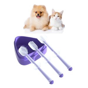 cxctct 3pcs cat toothbrush high safety silicone wearproof comfortable grip easy to use small dog toothbrush for home pet store