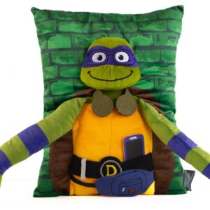 Nickelodeon Teenage Mutant Ninja Turtles Donatello 3D Snuggle Pillow - Super Soft Green Plush Pillow - Measures 15 Inches