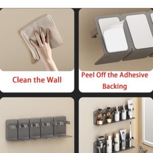 Duleylv Floating Shelves for Wall Small Shelf for Bathroom Mini Hanging Display Shelves Wall Hooks No Damage White