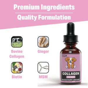 Collagen for Dogs - Liquid Collagen for Dogs - Skin and Coat Supplement for Dogs - Dog Liquid Collagen - Dog Collagen - Dog Collagen Drops - Collagen Dog - Collagen Dogs - 1 fl oz - Bacon Flavor