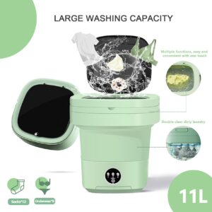 Portable Washing Machine At Dormitory Apartment Hotel Portable Washing Machine Easier To Carry Out Blue Light 11L Upgrade Large Capacity For Underwear Socks Baby Cloth 3 Different Automatic Mode