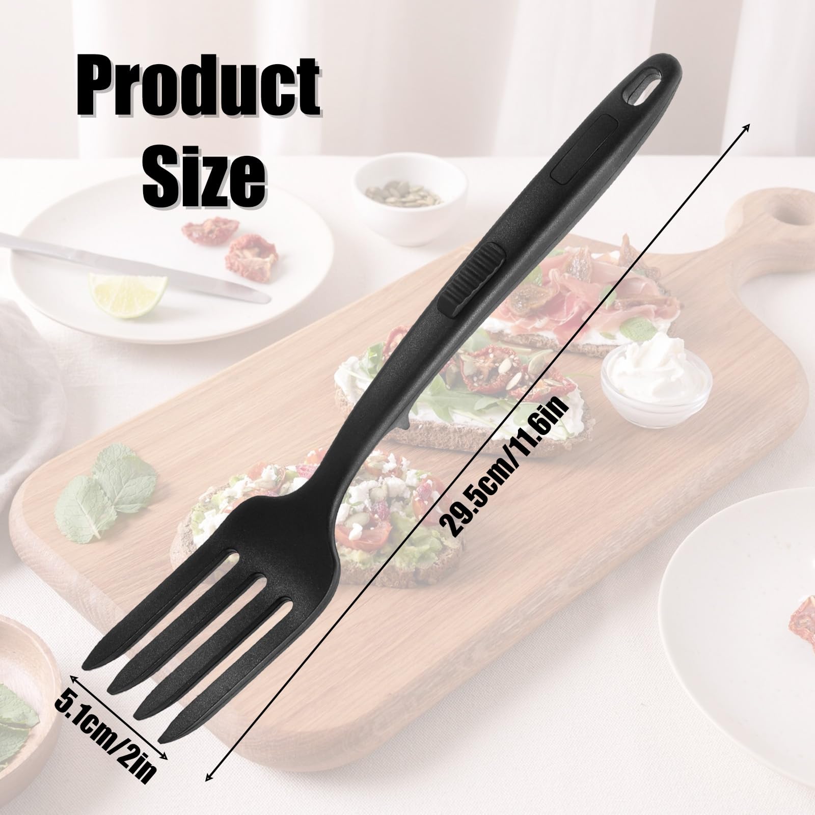 cobee 2Pcs Silicone Flexible Forks, 11.6 Inch Heat Resistant Cooking Fork Dishwasher Safe Large Fork Non Stick Blending Fork Multifunctional Kitchen Utensil