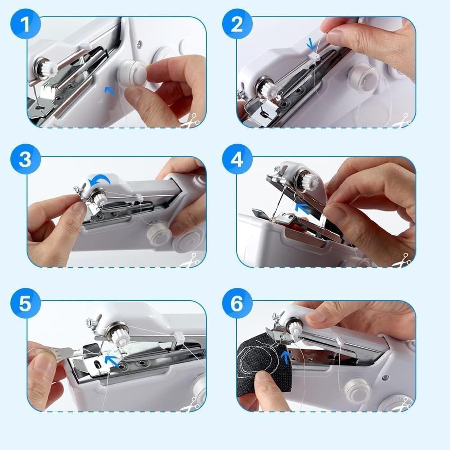 Handheld Sewing Machine, Mini Sewing Machine For Beginners, Battery And Usb Operated Pocket Sewing Machines, Easy To Operate Portable Sewing Machine For Beginners (Blue)