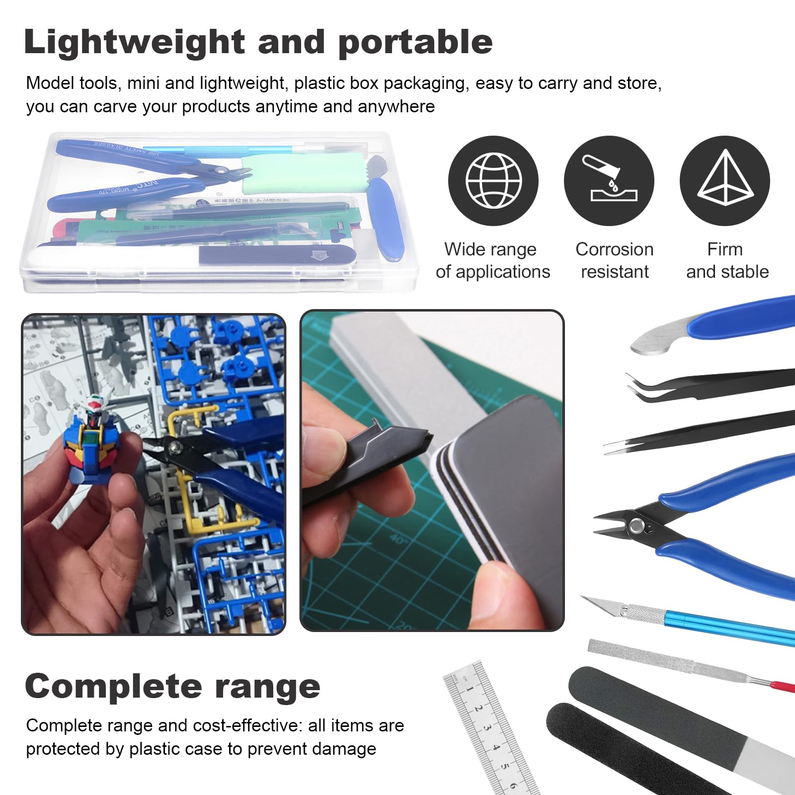 Fippy 11PCS Model Kit Tools, Gundam Model Tool Kit, Hobby Building Tools Kit for Gundam Basic Model Assembling, Building and Repairing