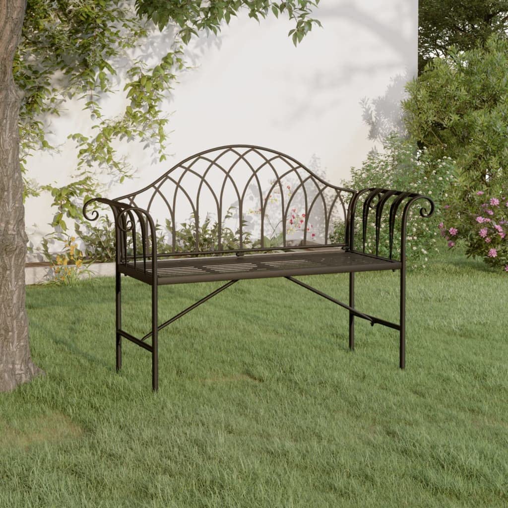 KCCLVER 2-Seater Patio Bench 50.4" Black Steel,2Seater Patio Bench: Comfortable and Durable for Outdoor Relaxation Outdoor Furniture, Outdoor Seating