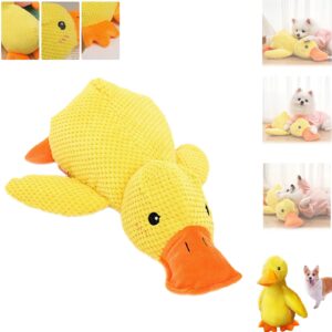 outfany calm duck, noovelo calming duck toy, quacker calming duck toy, quaker calming duck toy, cute quacking stuffed duck dog toy, yellow stuffed duck dog chew toys (yellow)