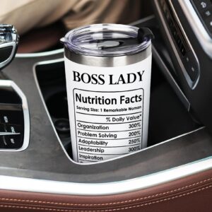 Breezy Valley Boss Gifts for Women, Boss Lady Gifts, Boss Christmas Gift for Women Tumbler - Thank You Gifts for Boss Lady, Female Boss Birthday Gifts, Best Boss Lady Tumbler 20oz