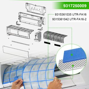 ULXIOM Mini Split Air Filter Fit for Fujitsu UTR-FA16 UTR-FA16-2 ASU9RLF1, 4 Pack