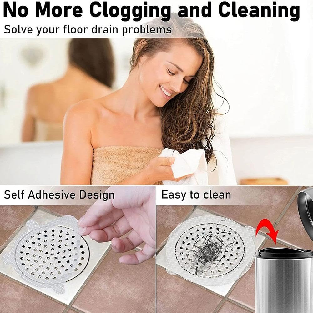 Disposable Shower Drain Hair Catchers,2024 Newest Disposable Filter Patches,Bathtub Drain Hair Catchers,for Shower Kitchen Bathroom,Kitchen Filter Strainer Stopper Disposable Drain Cover